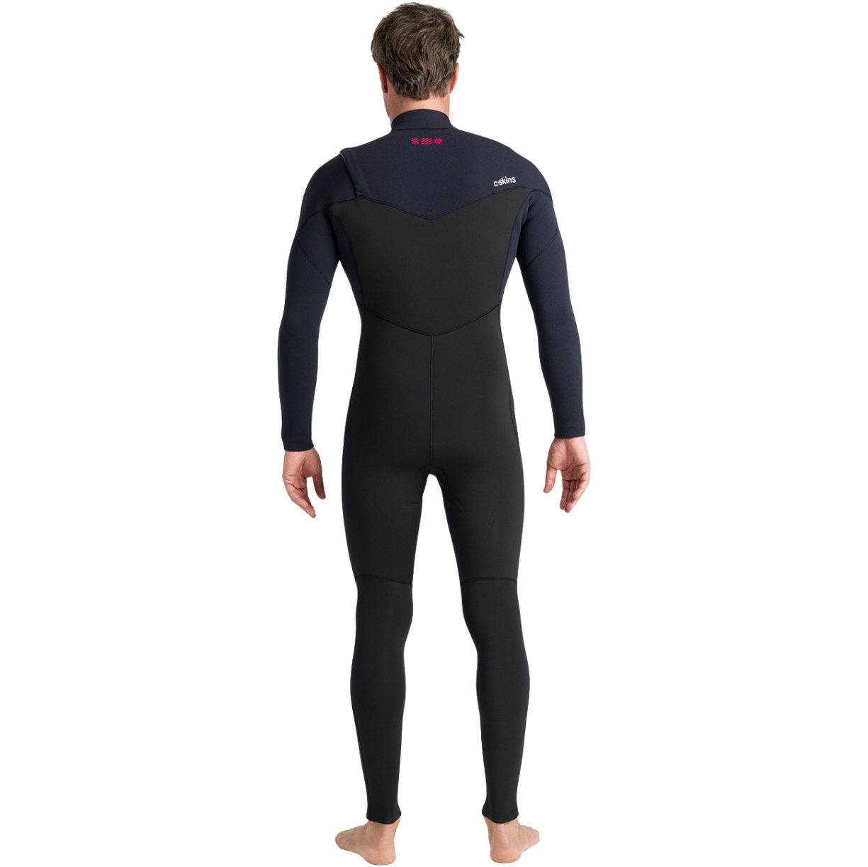 2026 C-Skins Mens Nuwave Session 5/4/3mm Chest Zip Wetsuit CSE54MC - Black / Black / Red